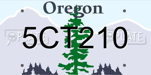 5CT210 Oregon License Plate