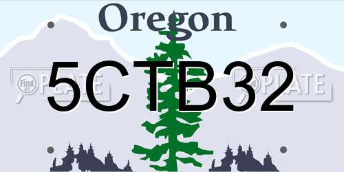 5CTB32 Oregon License Plate