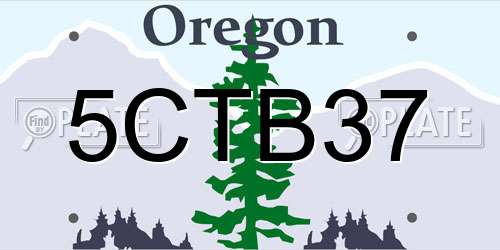 5CTB37 Oregon License Plate