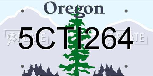 5CTI264 Oregon License Plate