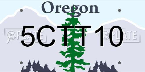 5CTT10 Oregon License Plate