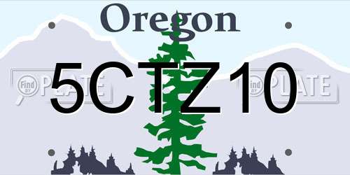 5CTZ10 Oregon License Plate
