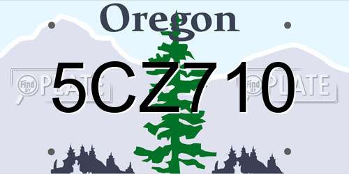 5CZ710 Oregon License Plate