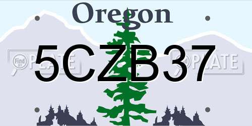 5CZB37 Oregon License Plate