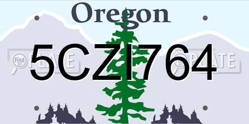 5CZI764 Oregon License Plate