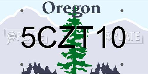 5CZT10 Oregon License Plate