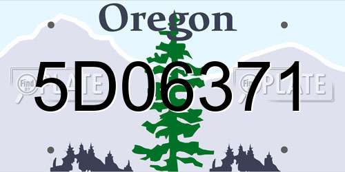 5D06371 Oregon License Plate