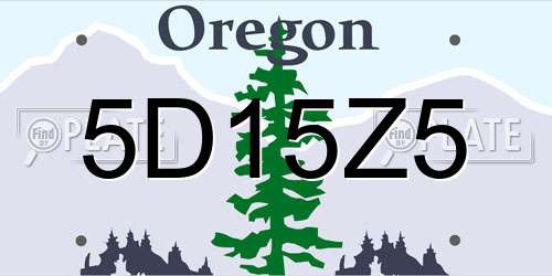 5D15Z5 Oregon License Plate
