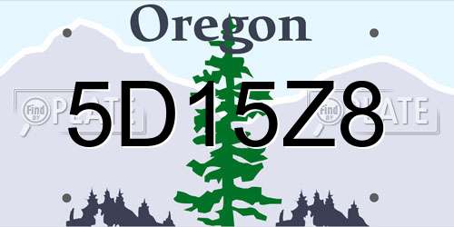 5D15Z8 Oregon License Plate