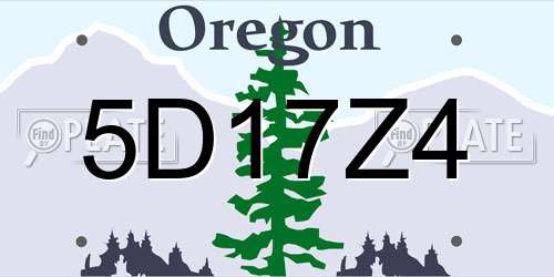 5D17Z4 Oregon License Plate