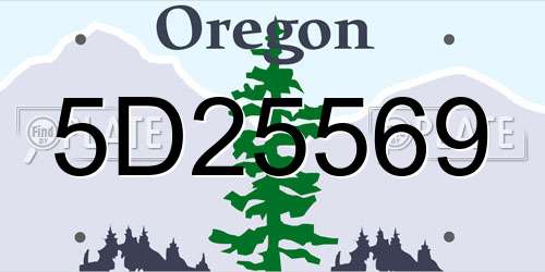 5D25569 Oregon License Plate
