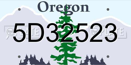 5D32523 Oregon License Plate