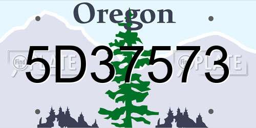 5D37573 Oregon License Plate