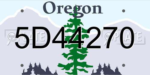 5D44270 Oregon License Plate