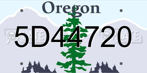 5D44720 Oregon License Plate