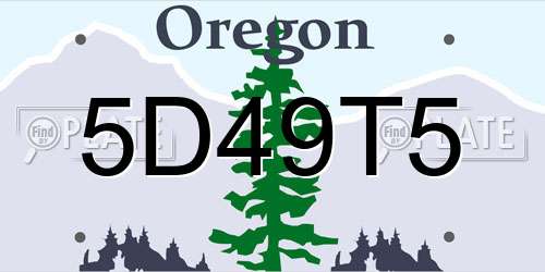 5D49T5 Oregon License Plate
