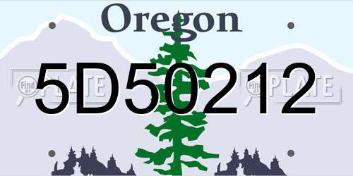 5D50212 Oregon License Plate