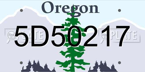 5D50217 Oregon License Plate