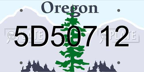 5D50712 Oregon License Plate