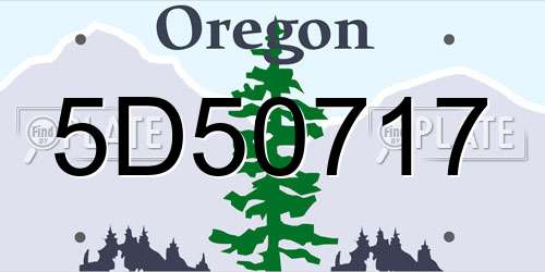 5D50717 Oregon License Plate