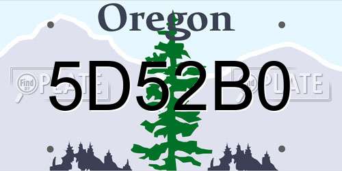 5D52B0 Oregon License Plate