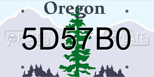 5D57B0 Oregon License Plate
