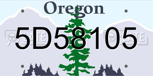5D58105 Oregon License Plate