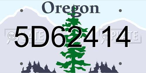 5D62414 Oregon License Plate