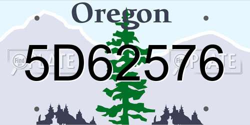 5D62576 Oregon License Plate