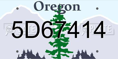 5D67414 Oregon License Plate