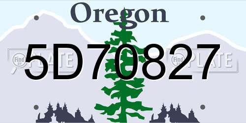 5D70827 Oregon License Plate