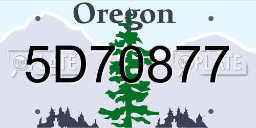5D70877 Oregon License Plate