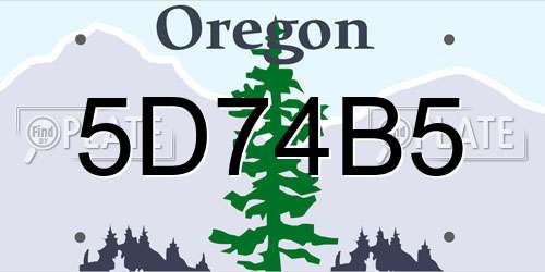 5D74B5 Oregon License Plate