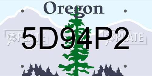 5D94P2 Oregon License Plate