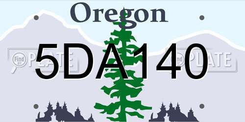 5DA140 Oregon License Plate