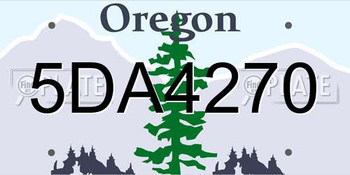 5DA4270 Oregon License Plate