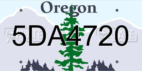 5DA4720 Oregon License Plate