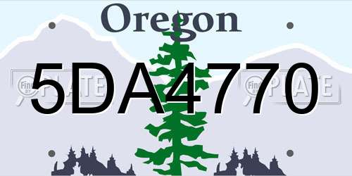 5DA4770 Oregon License Plate