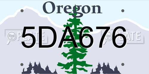 5DA676 Oregon License Plate