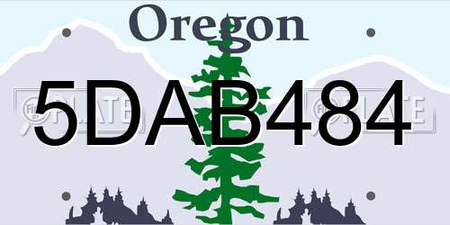 5DAB484 Oregon License Plate