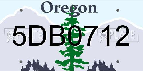 5DB0712 Oregon License Plate