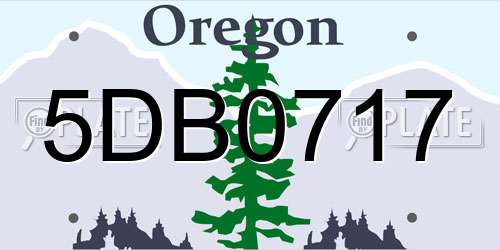 5DB0717 Oregon License Plate
