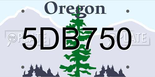5DB750 Oregon License Plate