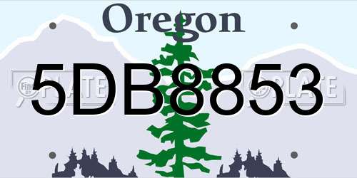 5DB8853 Oregon License Plate