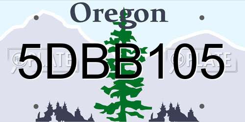 5DBB105 Oregon License Plate