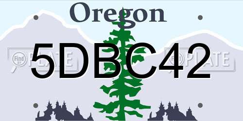 5DBC42 Oregon License Plate