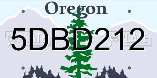 5DBD212 Oregon License Plate