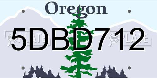 5DBD712 Oregon License Plate