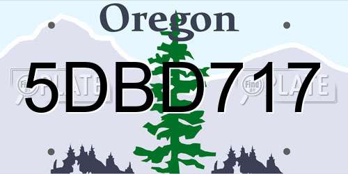 5DBD717 Oregon License Plate