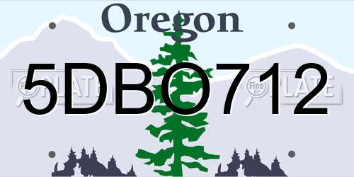 5DBO712 Oregon License Plate